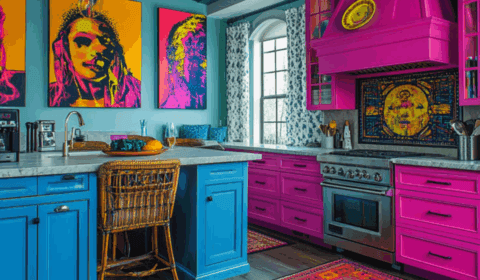 مطابخ ملونة بتصميم Pop Art