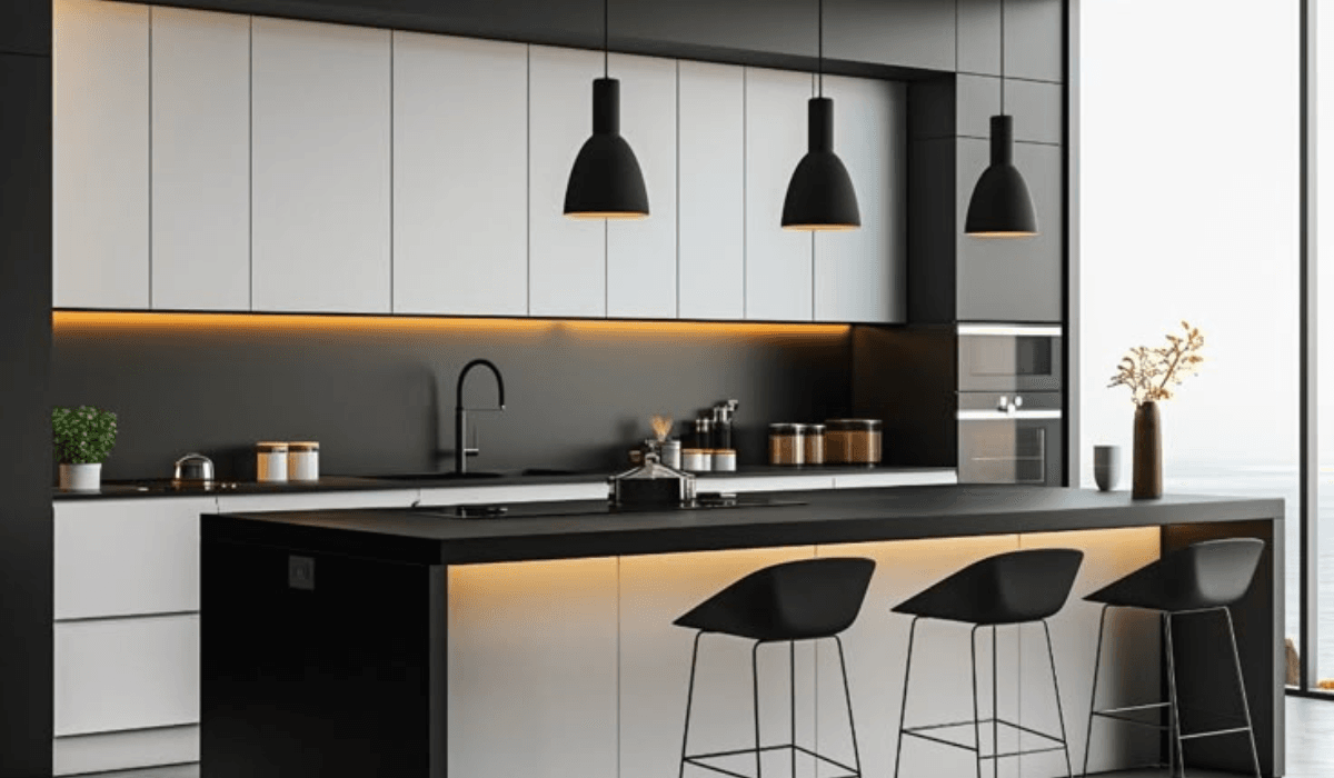 تصميم مطبخ مونوكروم