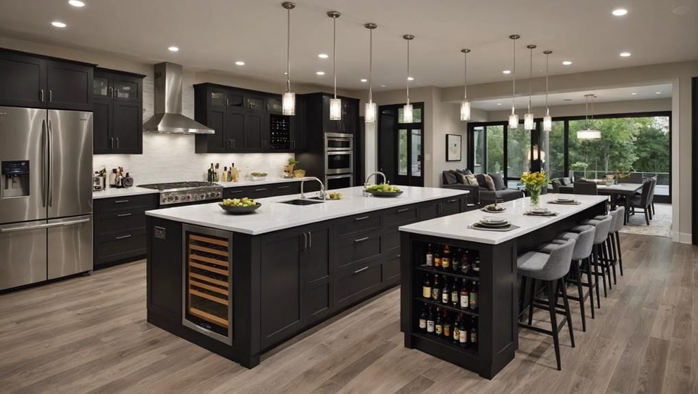 فوائد وعيوب مطابخ الجزيرة المزدوجة في المساحات الكبيرة