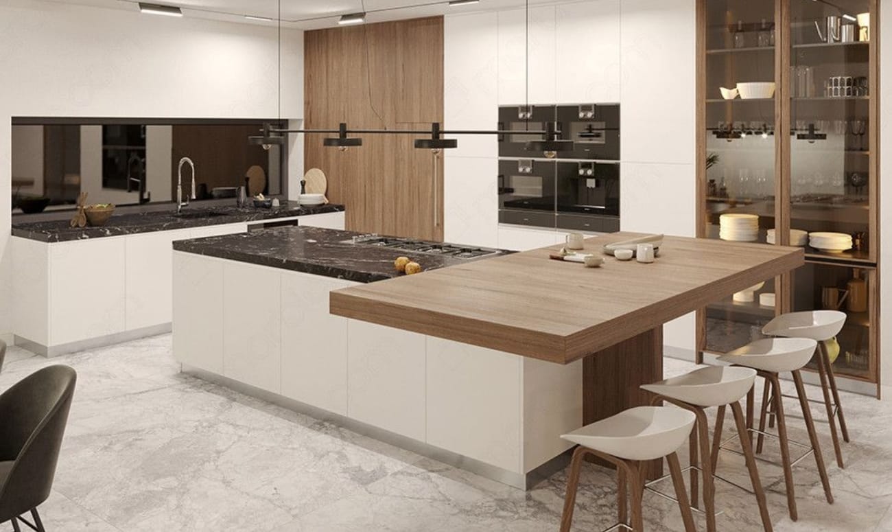 ما الذي يجعل جزيرة المطبخ المتدرجة الخيار المفضل لدى خبراء الديكور؟