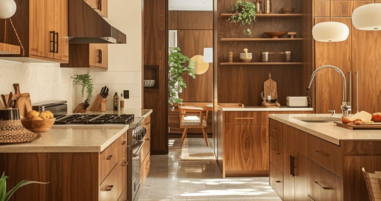 مطابخ بتصميم السبعينيات المحدث تعيد الدفء والأناقة إلى بيتك