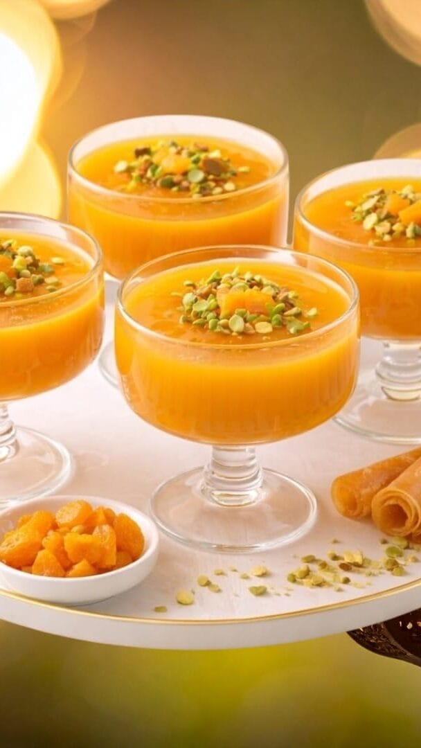 مهلبية قمر الدين بالمكسرات وجوز الهند