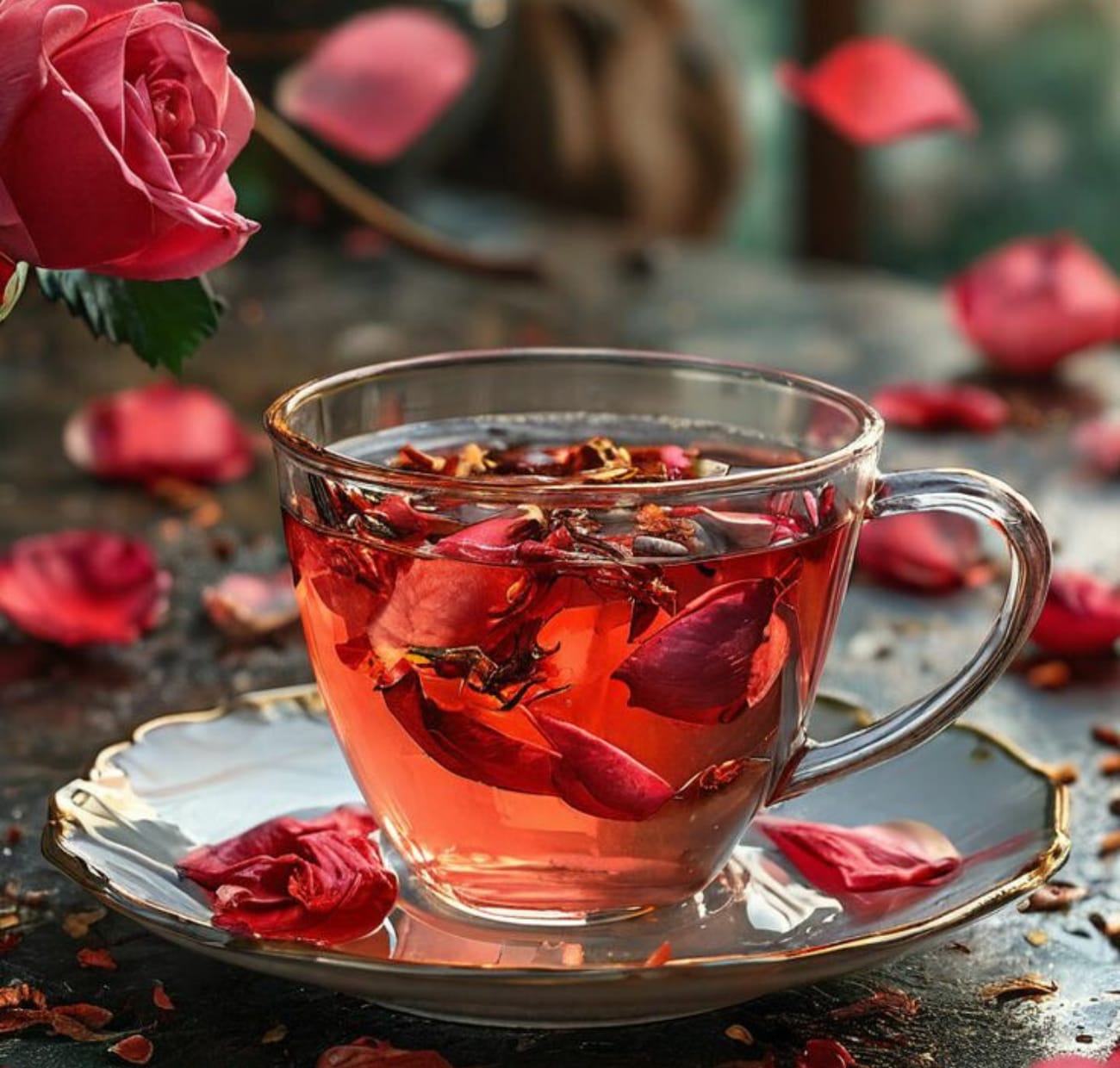 سر تحضير شاي الورد في المنزل بطعم غني ومميز