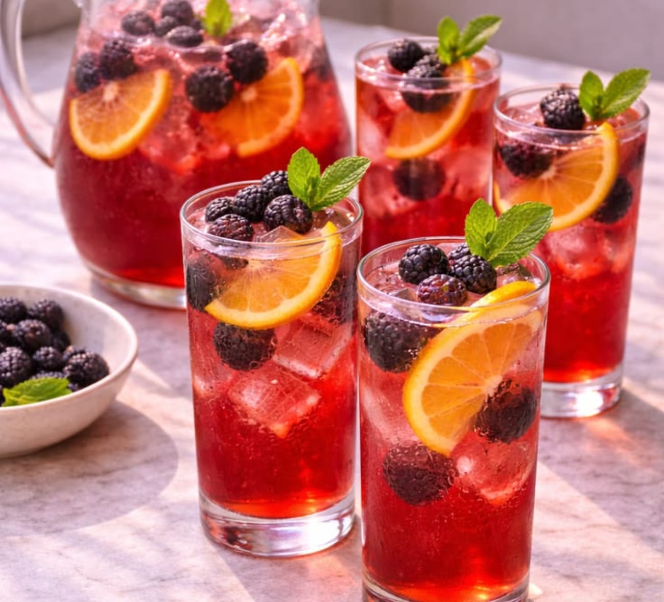 ألذ وصفة منزلية لتحضير ليموناضة بالتوت الأسود